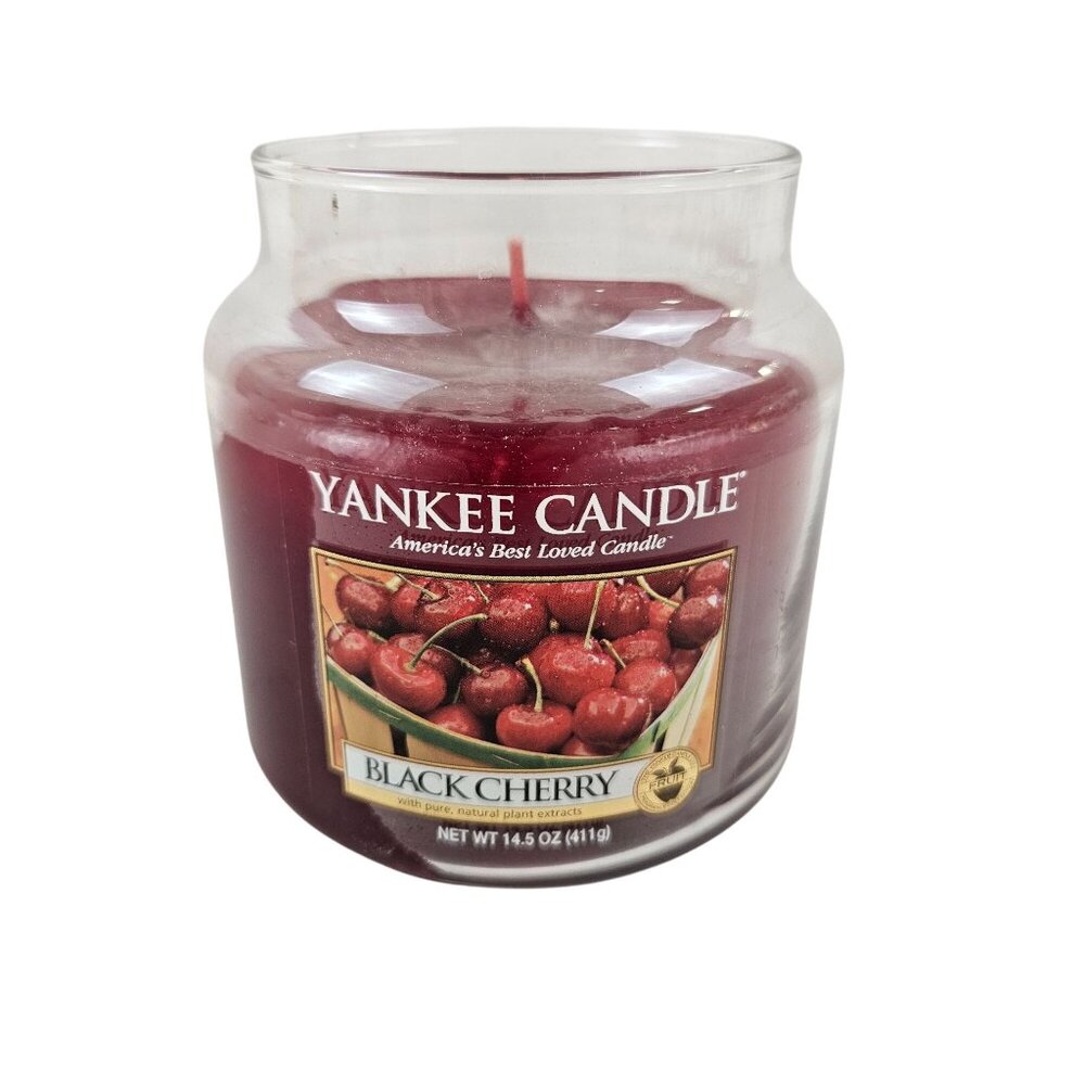 Yankee Candle Black Cherry 14.5 Oz Jar Pure Natural Plant Extracts No Lid